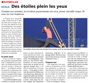 2017.04.13 Le Republicain - Retour La Gargouille à Puymiclan