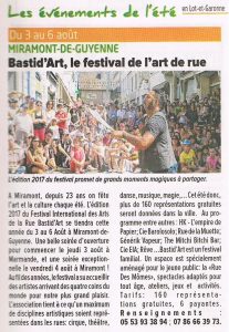 2017.06.22 Le républicain - Article Guide de l'Ete - 2017