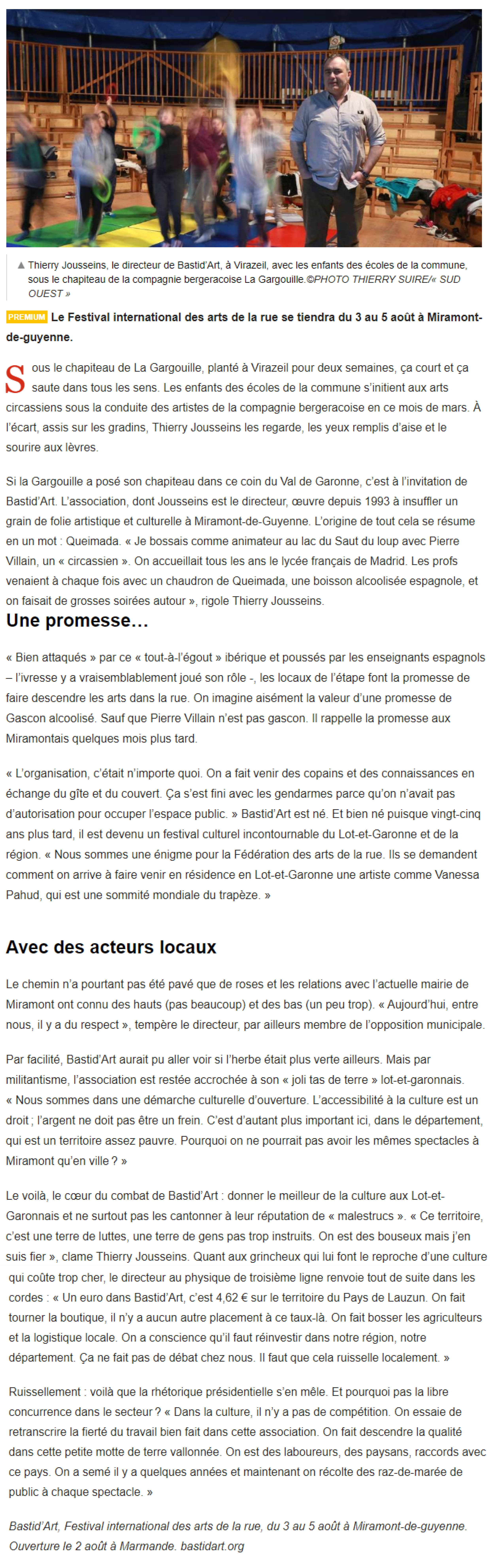 2018.07.29 - Article Thierry SudOuest