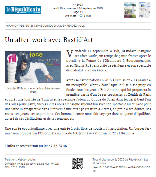 Articles De Presse Bastid Art